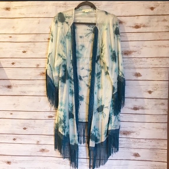 UO Staring at Stars Tie Dye Duster Kimono Jacket - Picture 3 of 7